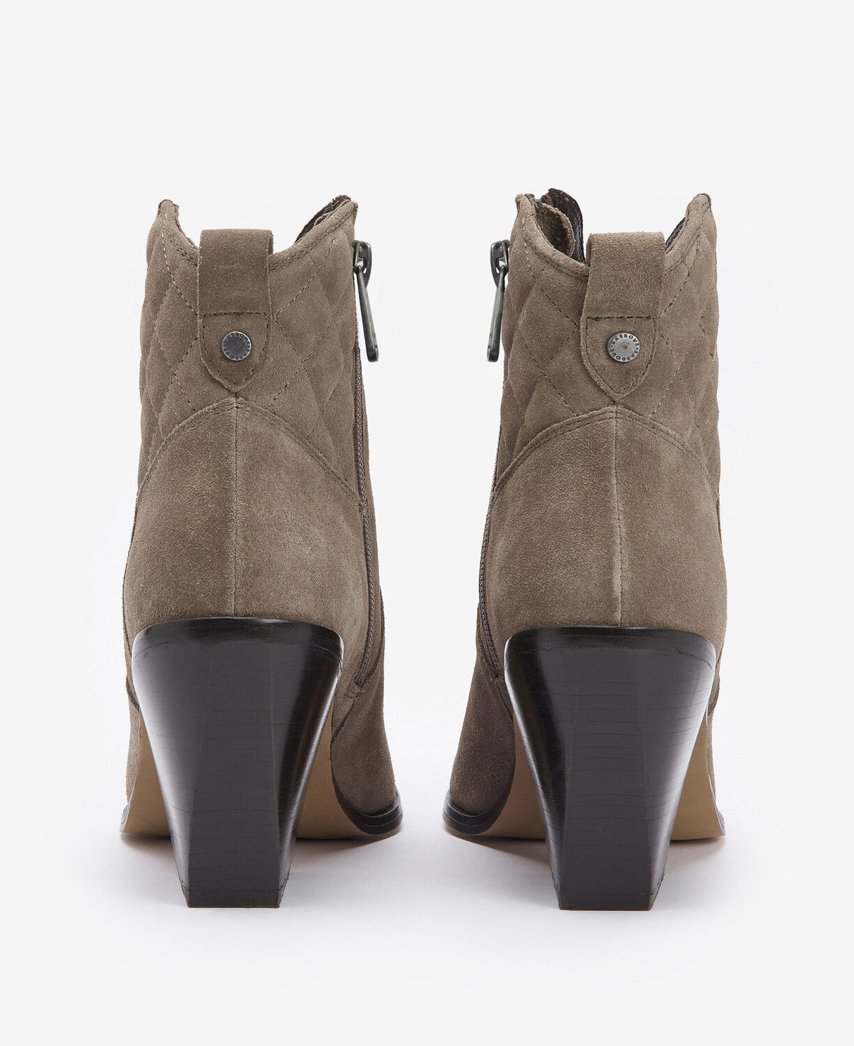 Barbour Rhonda Western Heel Ankle Boot - Taupe Suede