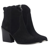 Barbour Rhonda Western Heel Ankle Boot - Black Suede