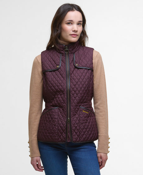 Barbour Dahlia Quilted Gilet - Black Cherry