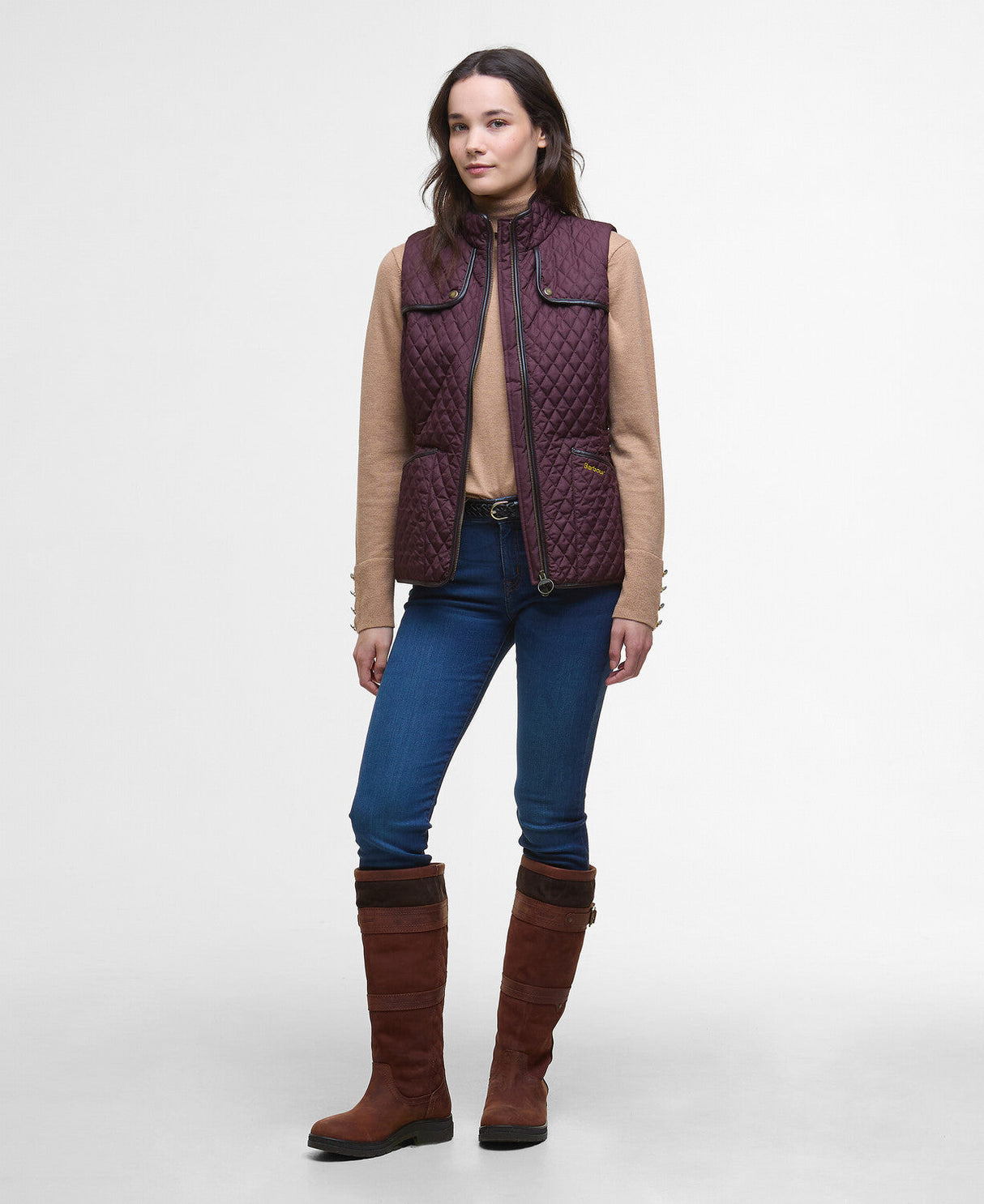 Barbour Dahlia Quilted Gilet - Black Cherry
