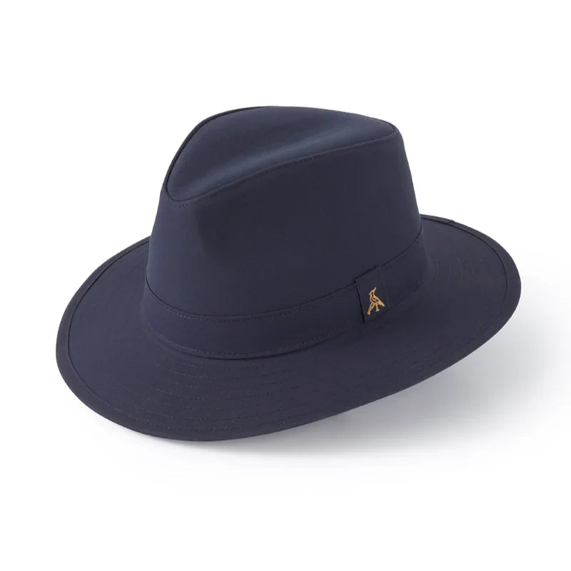 Hicks & Brown Darsham Wax Fedora - Navy