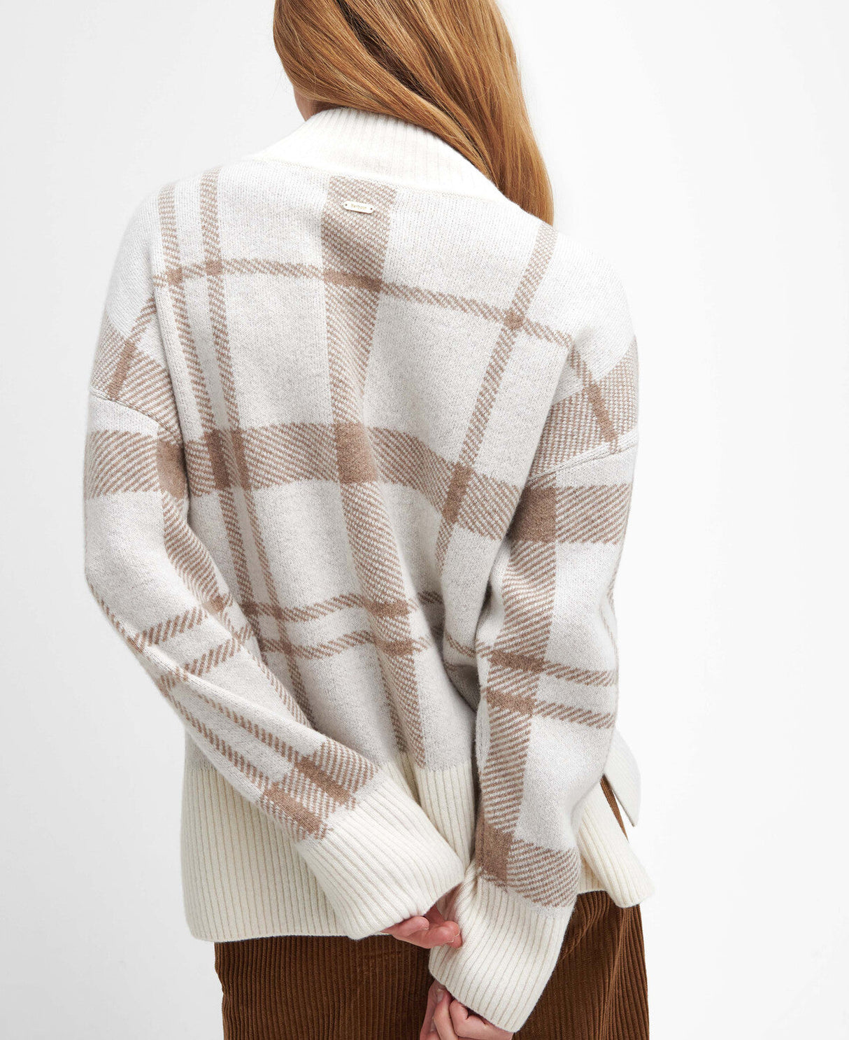 Barbour Deanna Knitted Jumper - Winter White Tartan