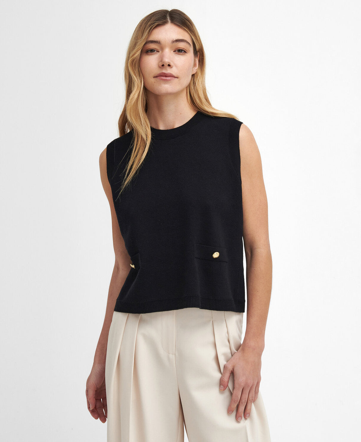 Barbour Kathryn Sleeveless Knitted Jumper - Black