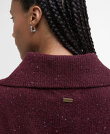 Barbour Lavensdale Half Zip Knitted Jumper - Black Cherry
