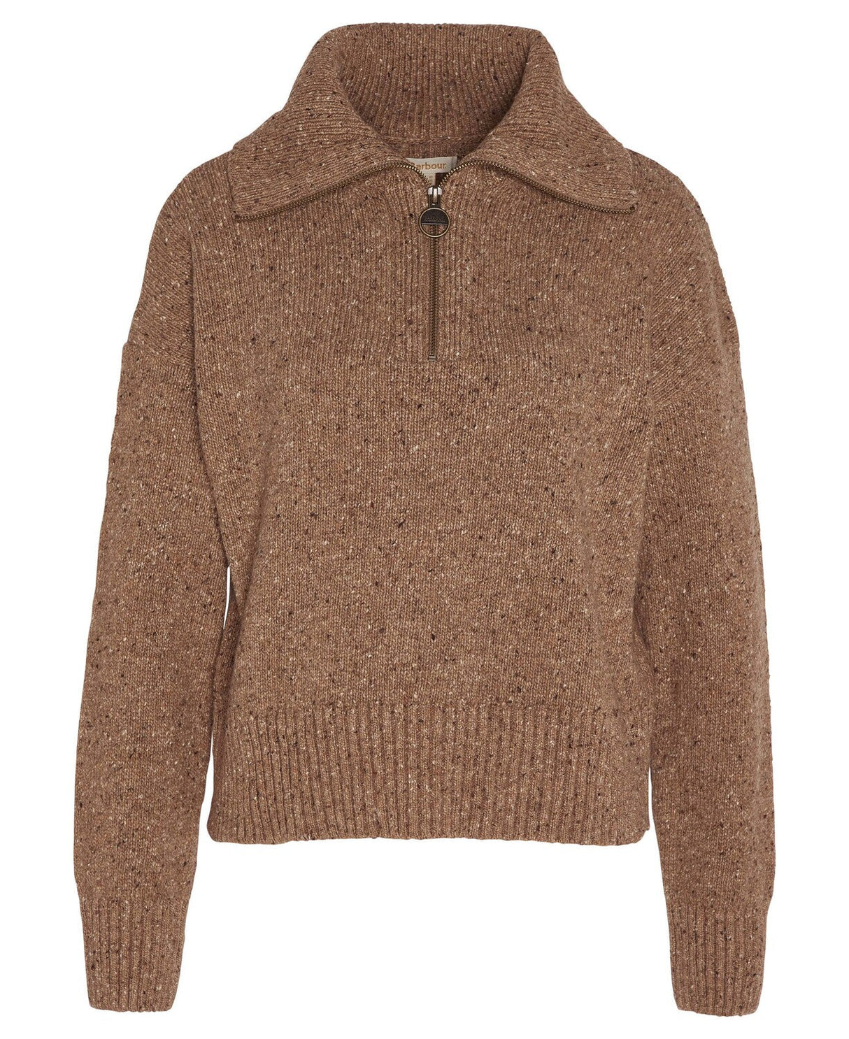 Barbour Lavensdale Half Zip Knitted Jumper - Honey