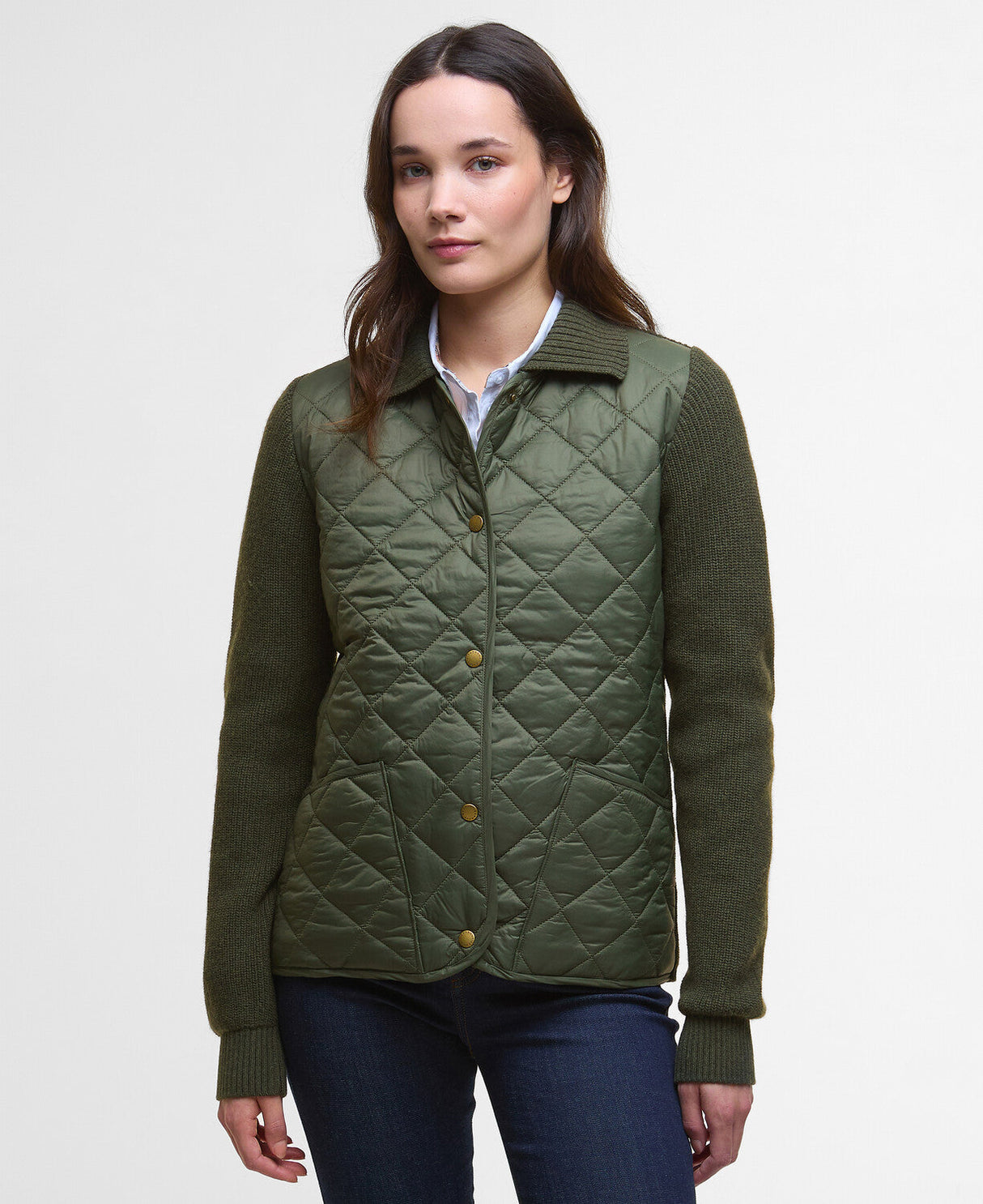 Barbour Allendale Knitted Cardigan - Olive