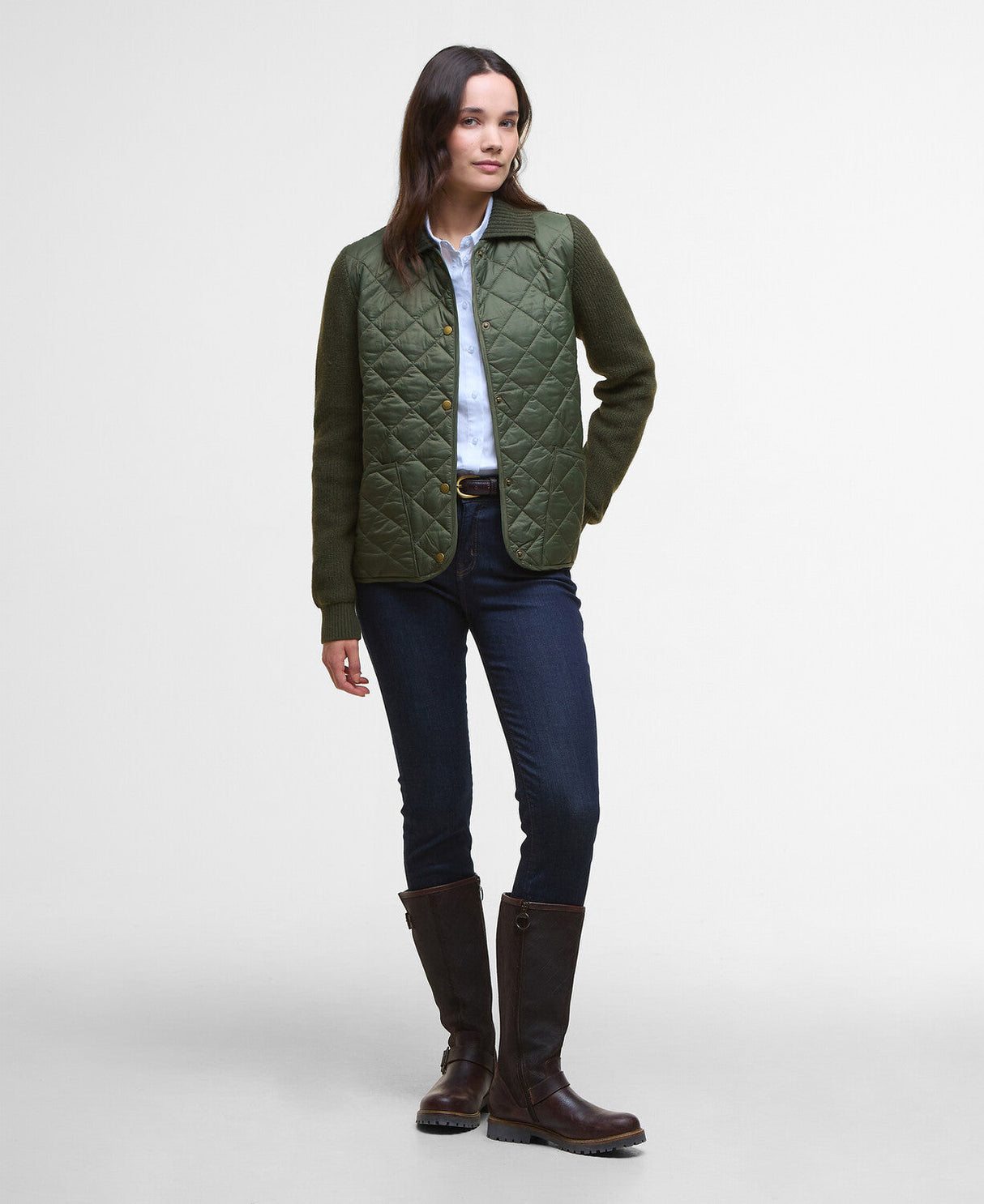 Barbour Allendale Knitted Cardigan - Olive