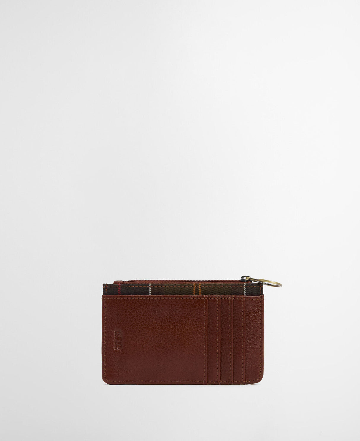 Barbour Alder Leather Card Holder - Brown/Classic
