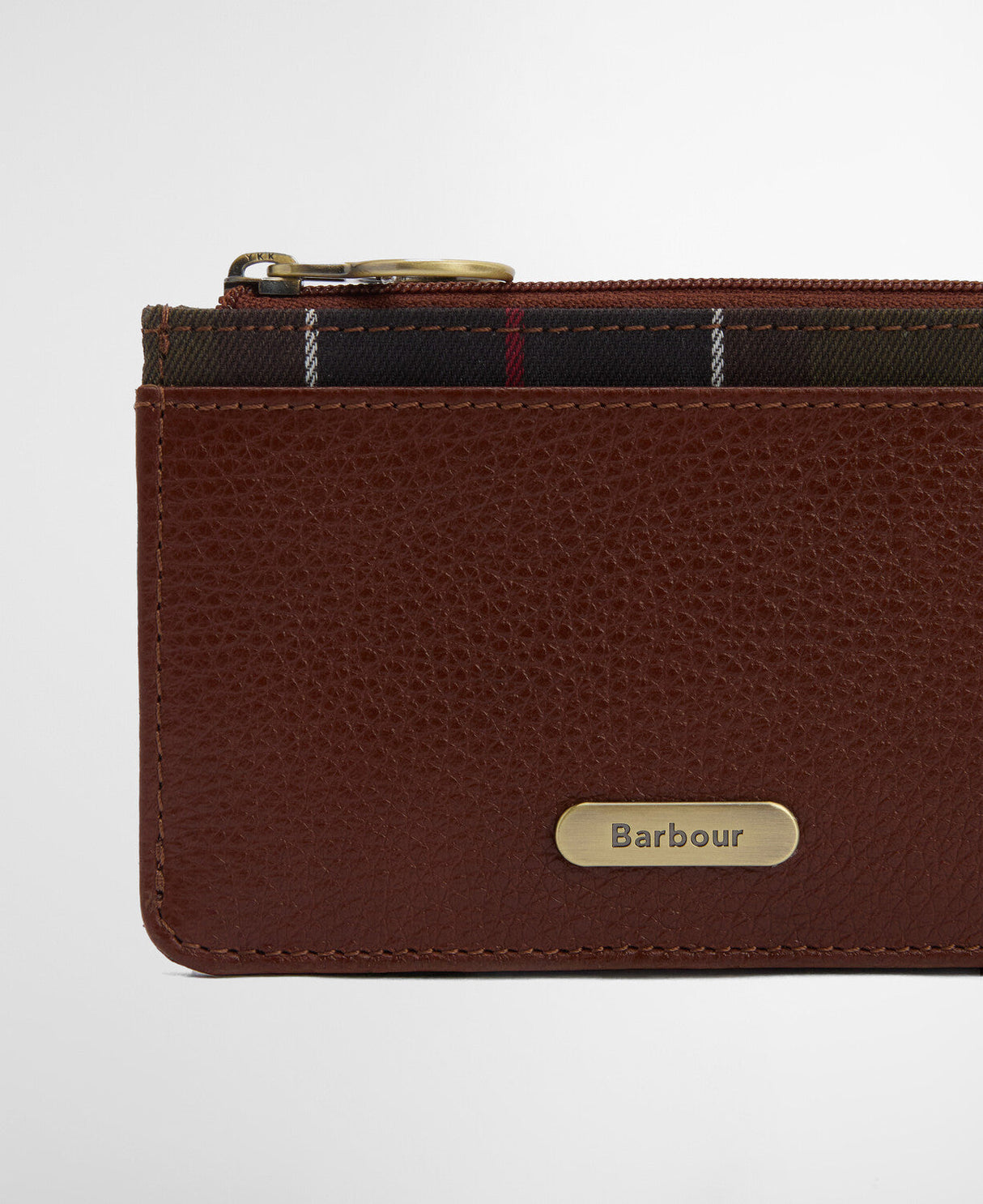 Barbour Alder Leather Card Holder - Brown/Classic