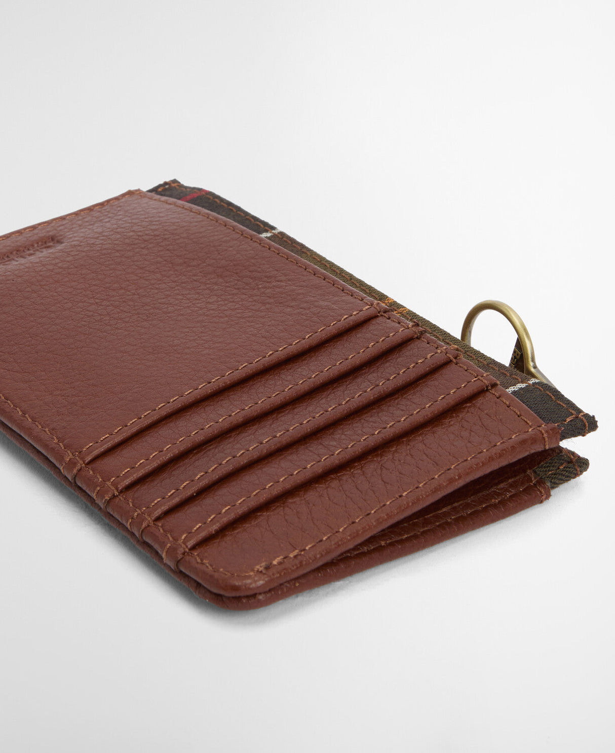 Barbour Alder Leather Card Holder - Brown/Classic