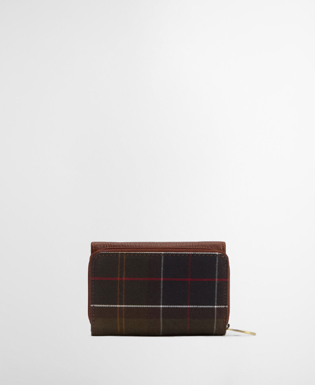 Barbour Rosa Leather French Purse - Brown/Classic Tartan
