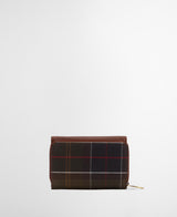 Barbour Rosa Leather French Purse - Brown/Classic Tartan