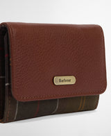 Barbour Rosa Leather French Purse - Brown/Classic Tartan