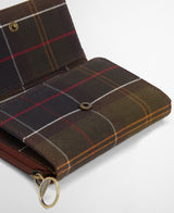 Barbour Rosa Leather French Purse - Brown/Classic Tartan