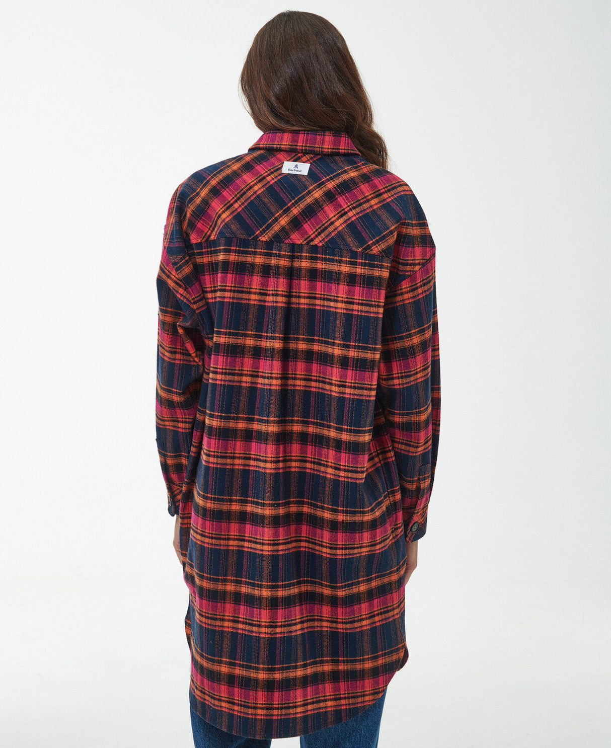 Barbour Cassley Longline Overshirt - Pumpkin Check