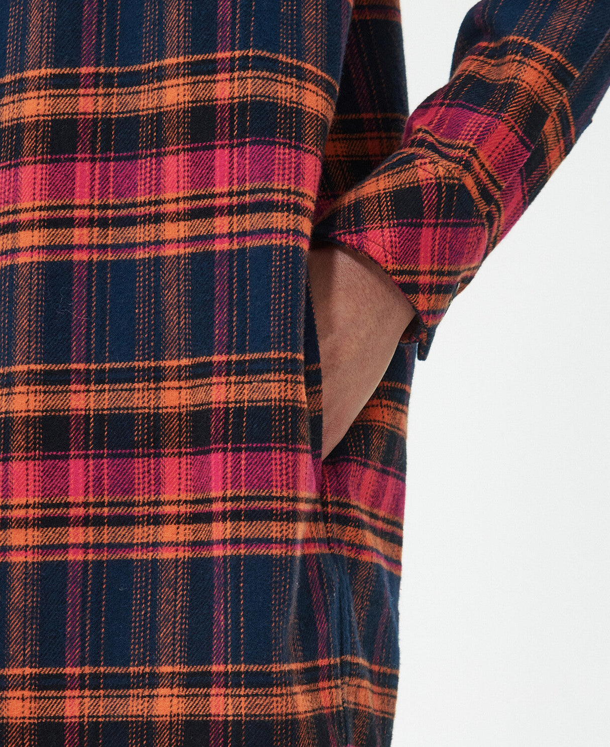 Barbour Cassley Longline Overshirt - Pumpkin Check