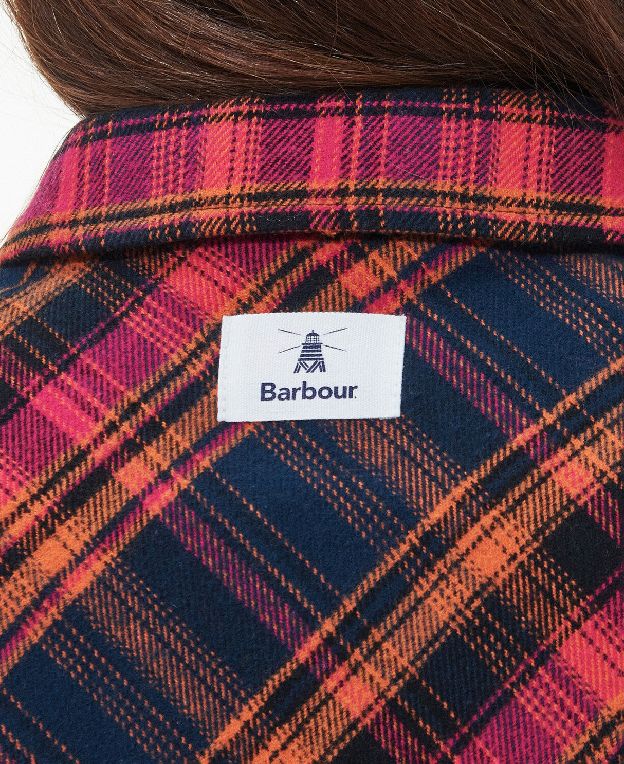 Barbour Cassley Longline Overshirt - Pumpkin Check