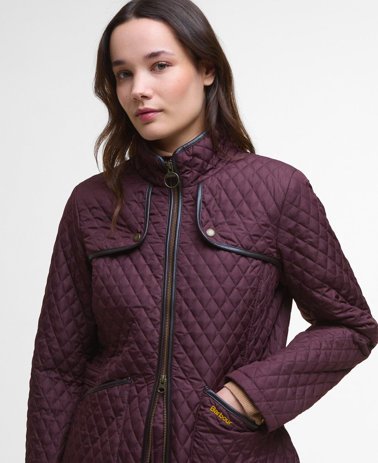 Barbour Dahlia Quilted Jacket - Black Cherry