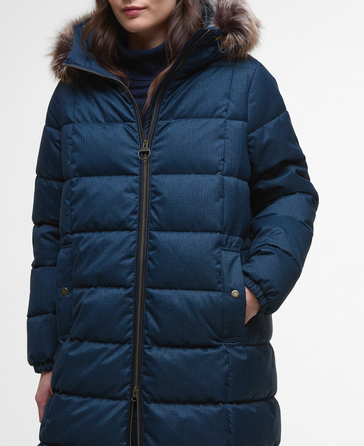 Barbour Marjoram Puffer Jacket - Dark Navy/Blackwatch