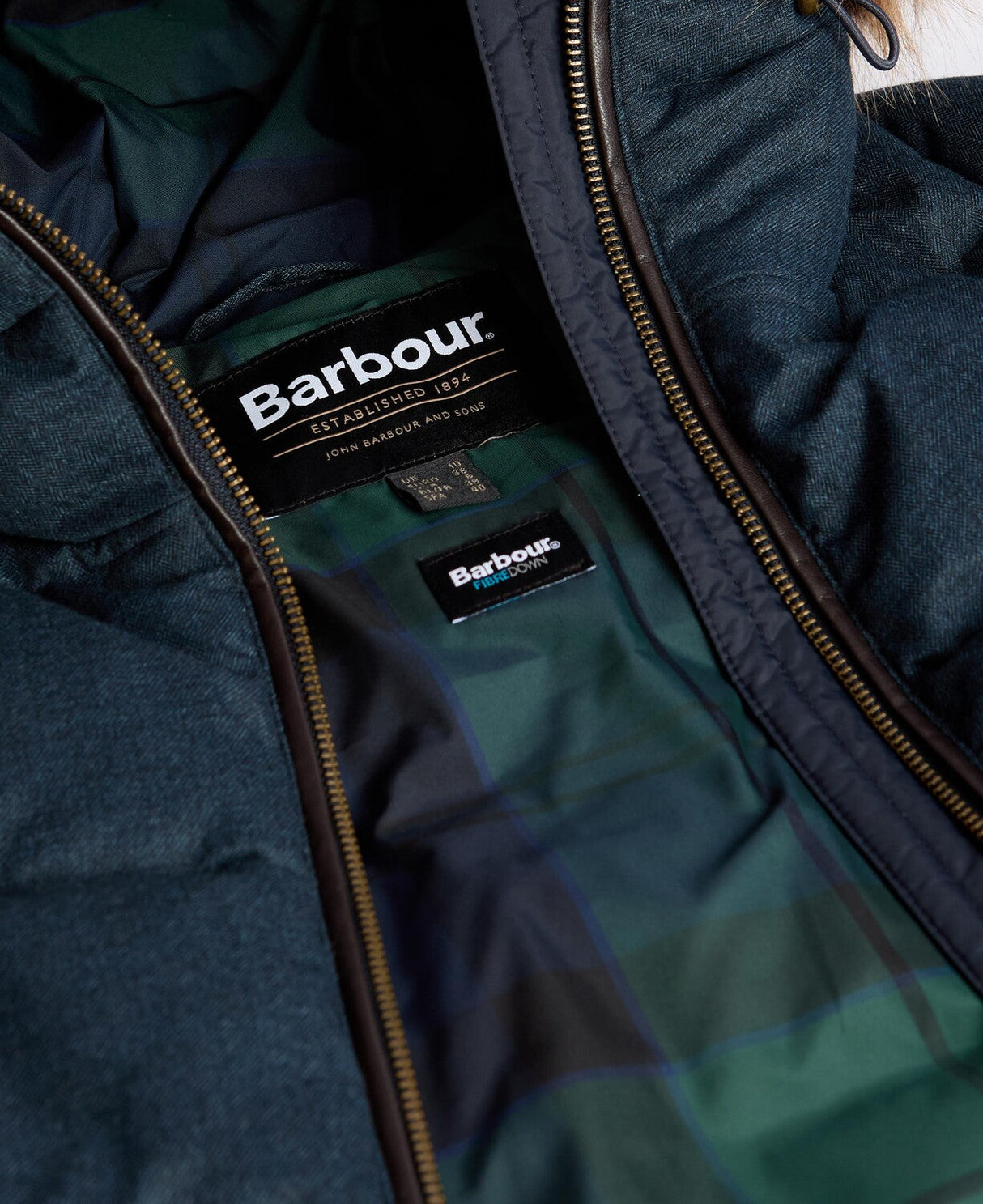 Barbour Marjoram Puffer Jacket - Dark Navy/Blackwatch