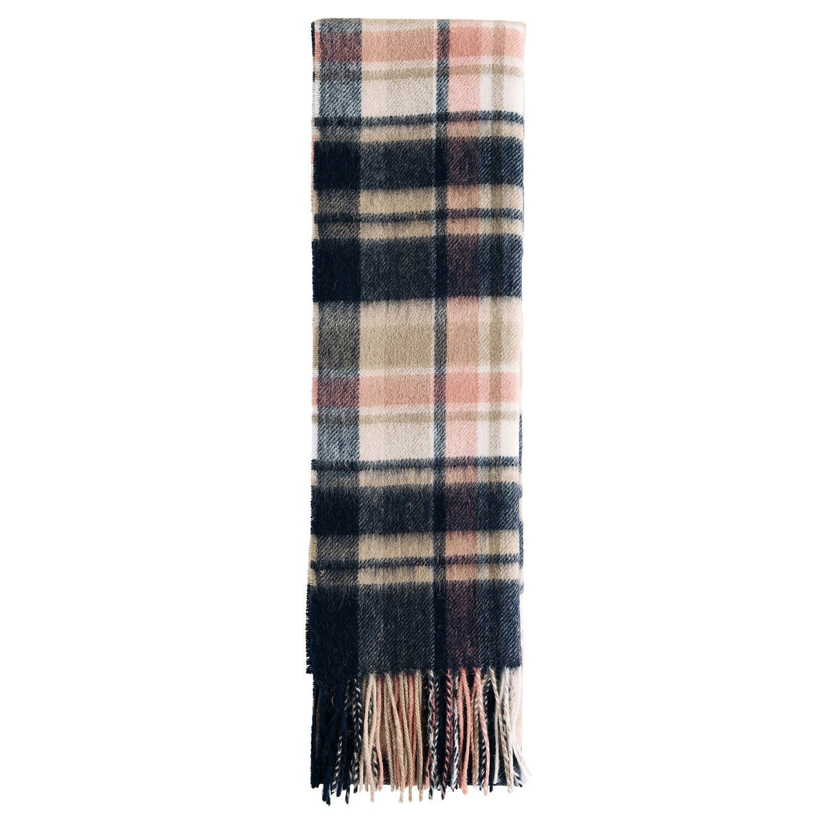 Barbour Vintage Plaid Scarf - Navy/Pink Rust