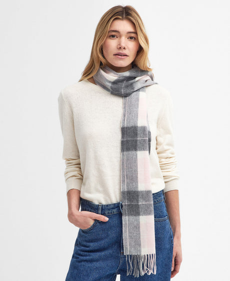 Barbour Tartan Scarf - Pink/Grey Tartan