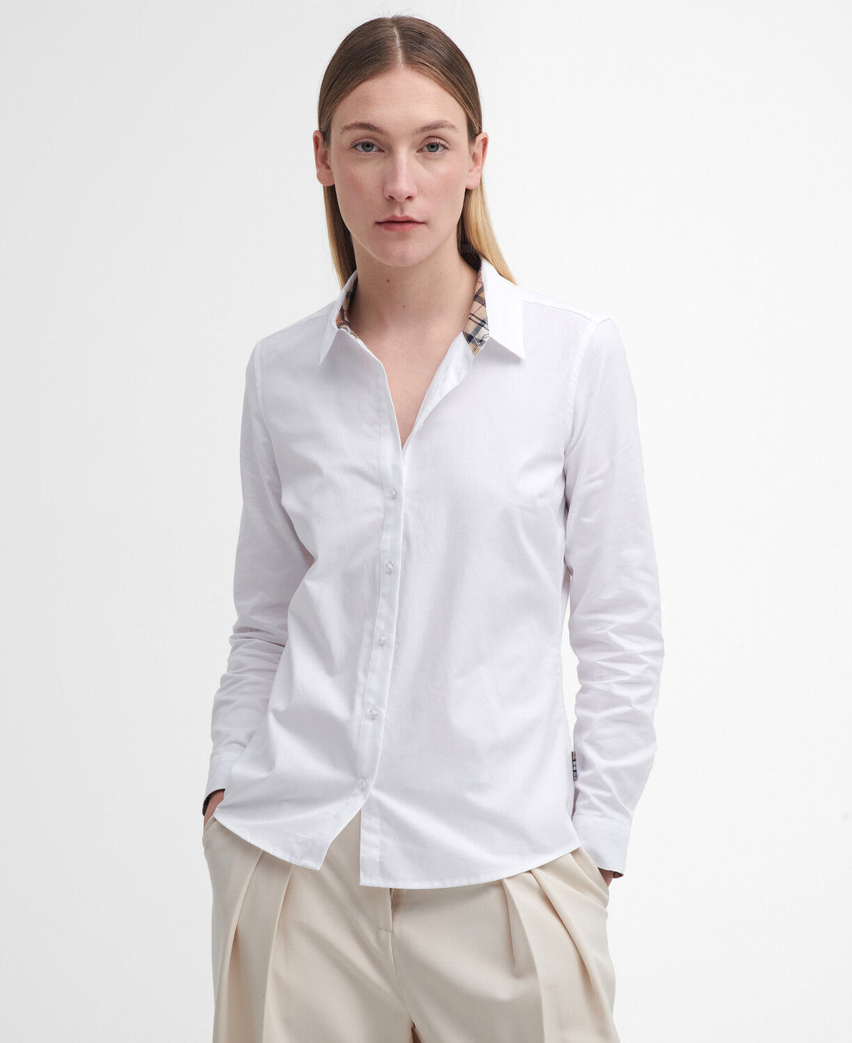 Barbour Derwent Shirt - White/Hessian Tartan