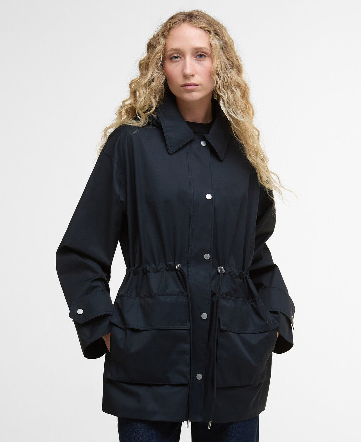 Barbour Fallyn Showerproof Jacket - Dark Navy/Hessian Tartan