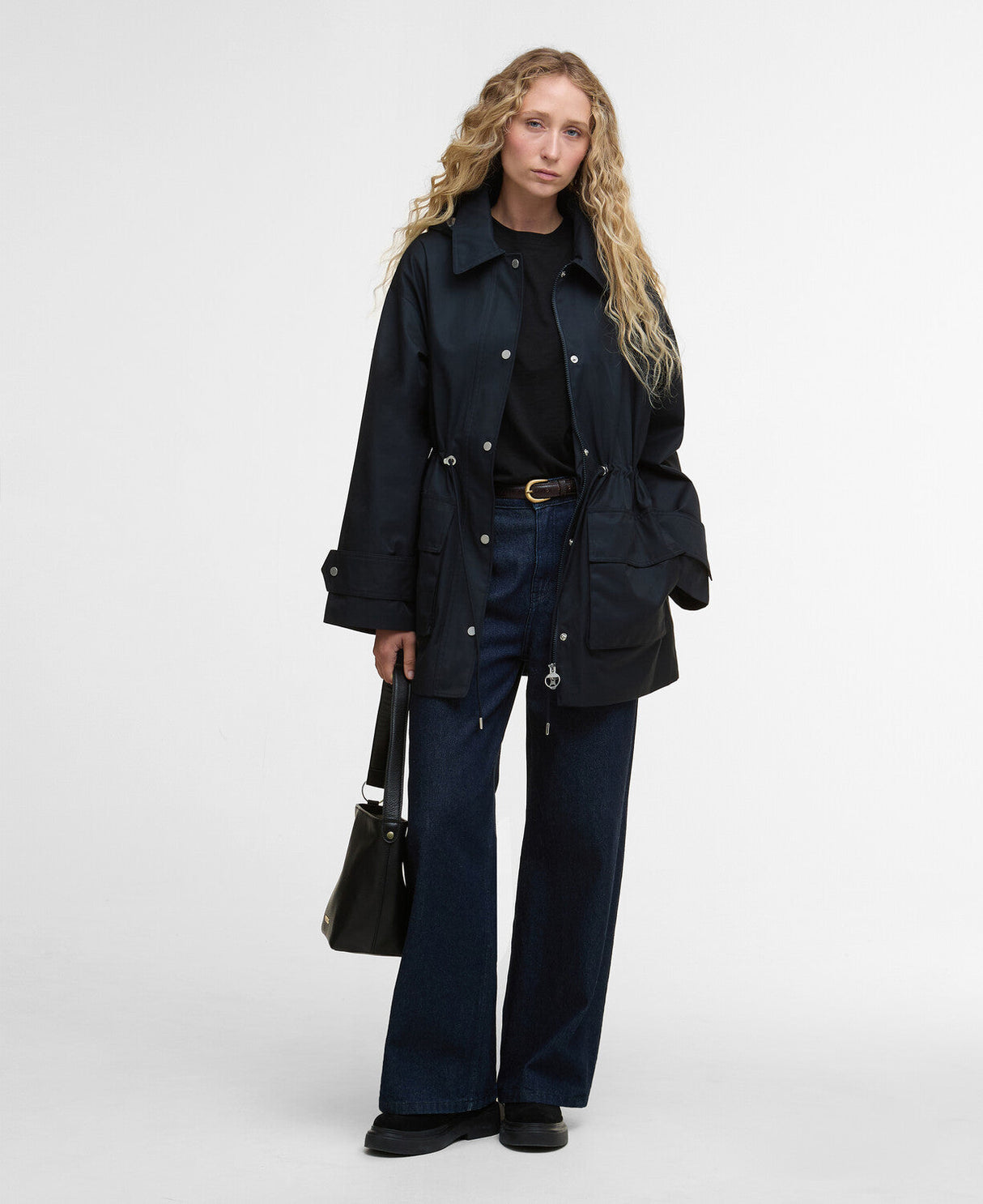 Barbour Fallyn Showerproof Jacket - Dark Navy/Hessian Tartan