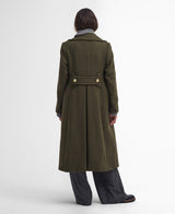 Barbour Reva Wool Military Coat - Olive/Vine