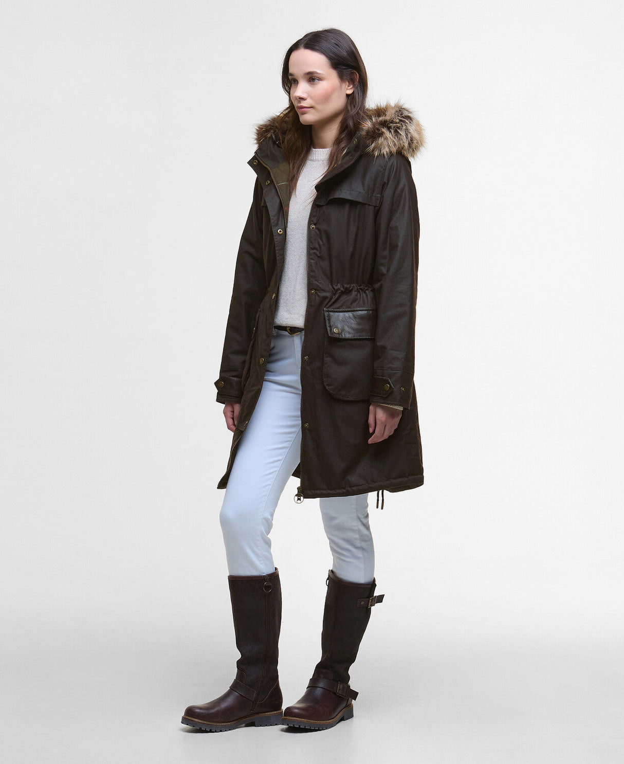 Barbour Durham City Parka Wax Jacket - Rustic