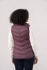 Lighthouse Laurel Ladies Gilet - Cranberry