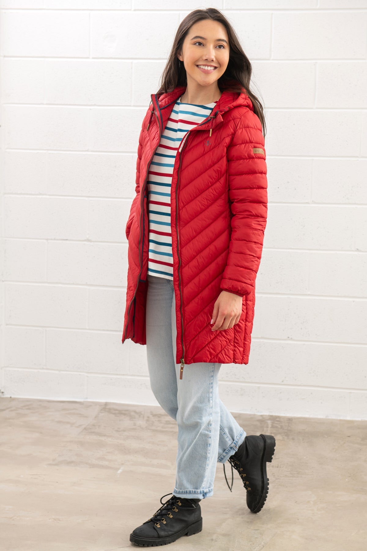 Lighthouse Laurel Ladies Coat - Red