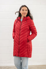 Lighthouse Laurel Ladies Coat - Red