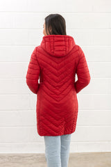 Lighthouse Laurel Ladies Coat - Red