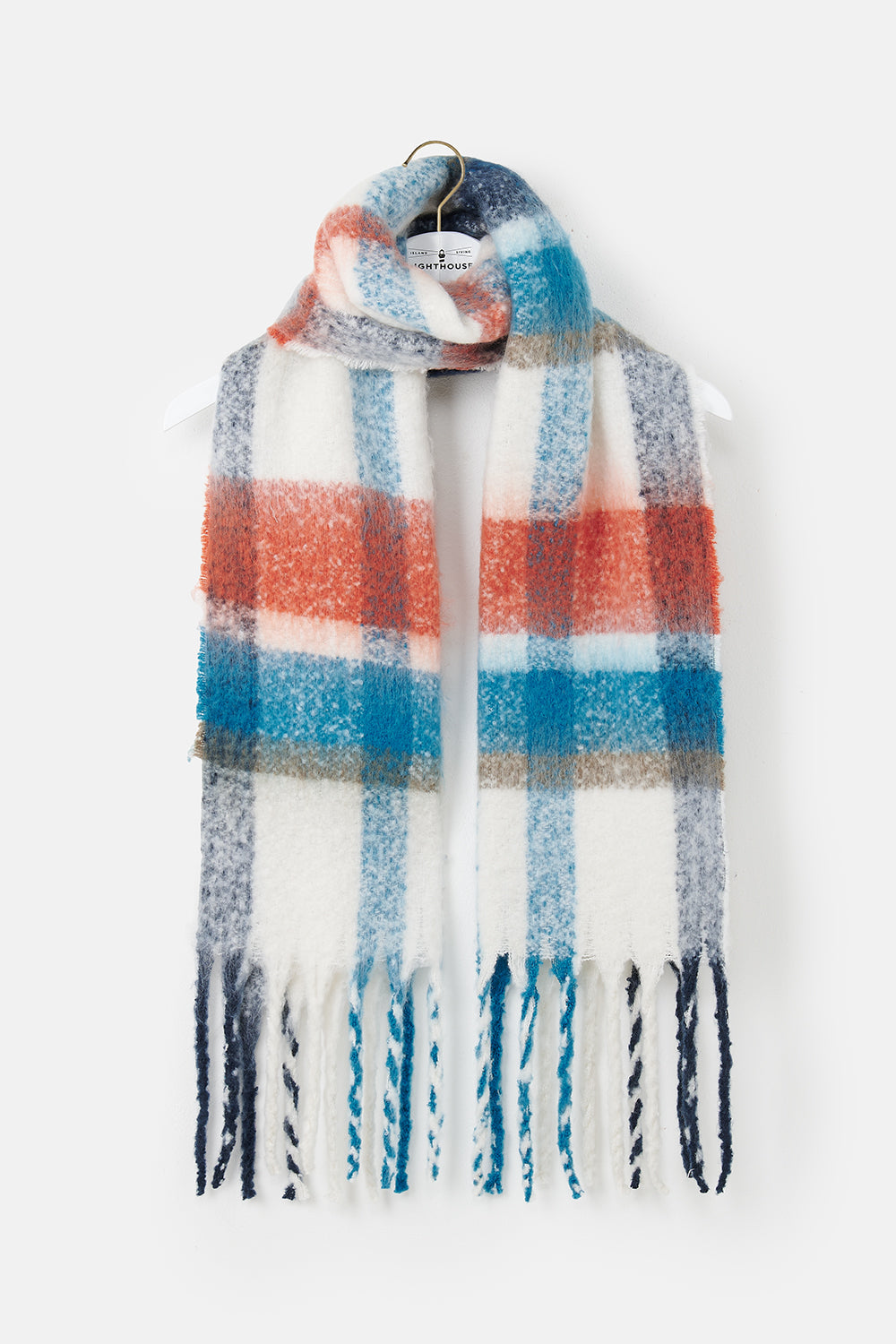 Lighthouse Scarf - Rust/Deep Teal/Mocha