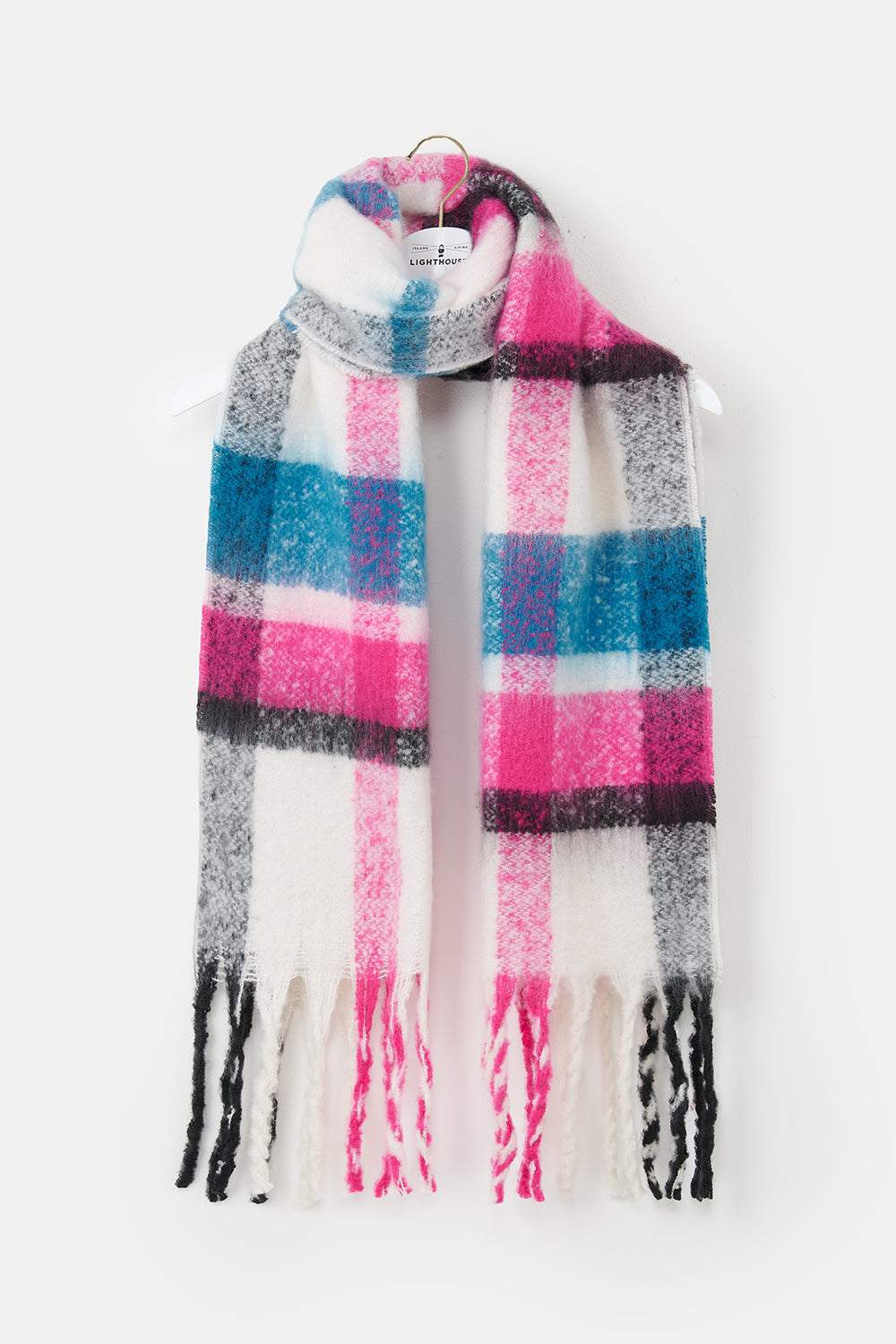 Lighthouse Scarf - Pink, Teal and Black