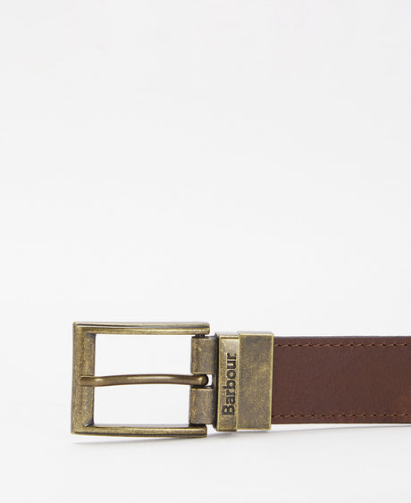 Barbour Reversible Tartan Leather Belt - Classic Tartan/Brown