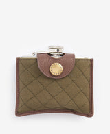 Barbour Quilted Padbury Hip Flask - Dark Brown/Olive