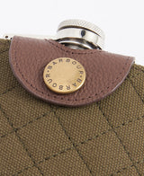 Barbour Quilted Padbury Hip Flask - Dark Brown/Olive