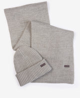 Barbour Crimdon Beanie & Scarf Gift Set - Grey