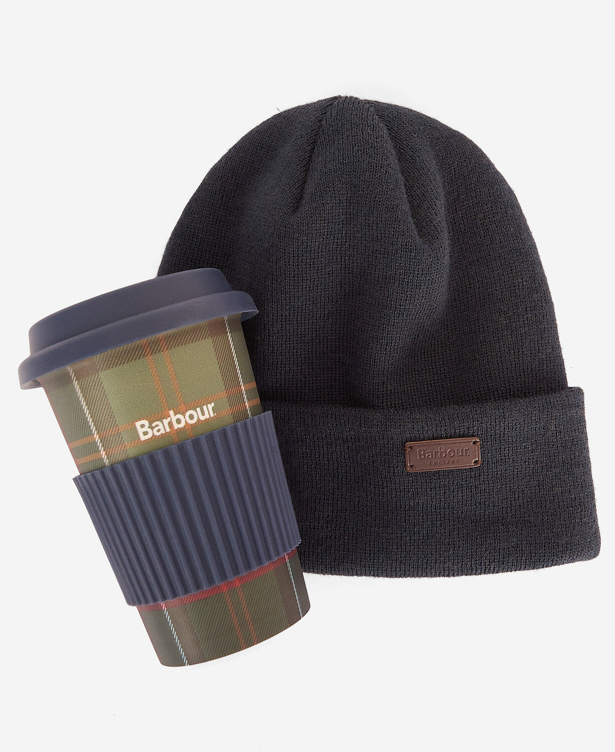 Barbour Travel Mug Gift Set - Navy/Classic Tartan