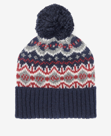 Barbour Case Fairisle Beanie Hat - Blue Granite