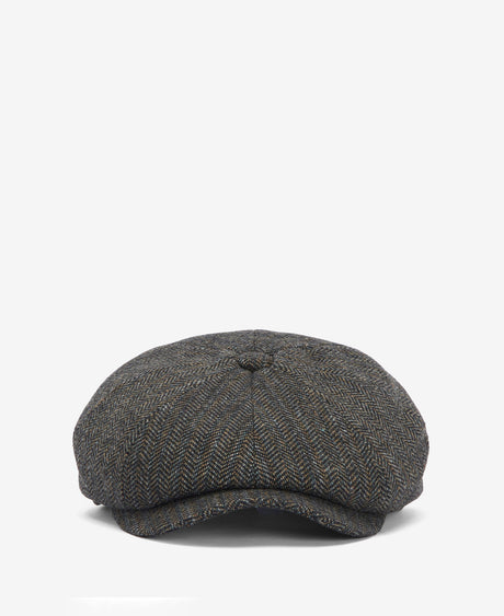 Barbour Fyne Tweed Bakerboy Cap - Olive