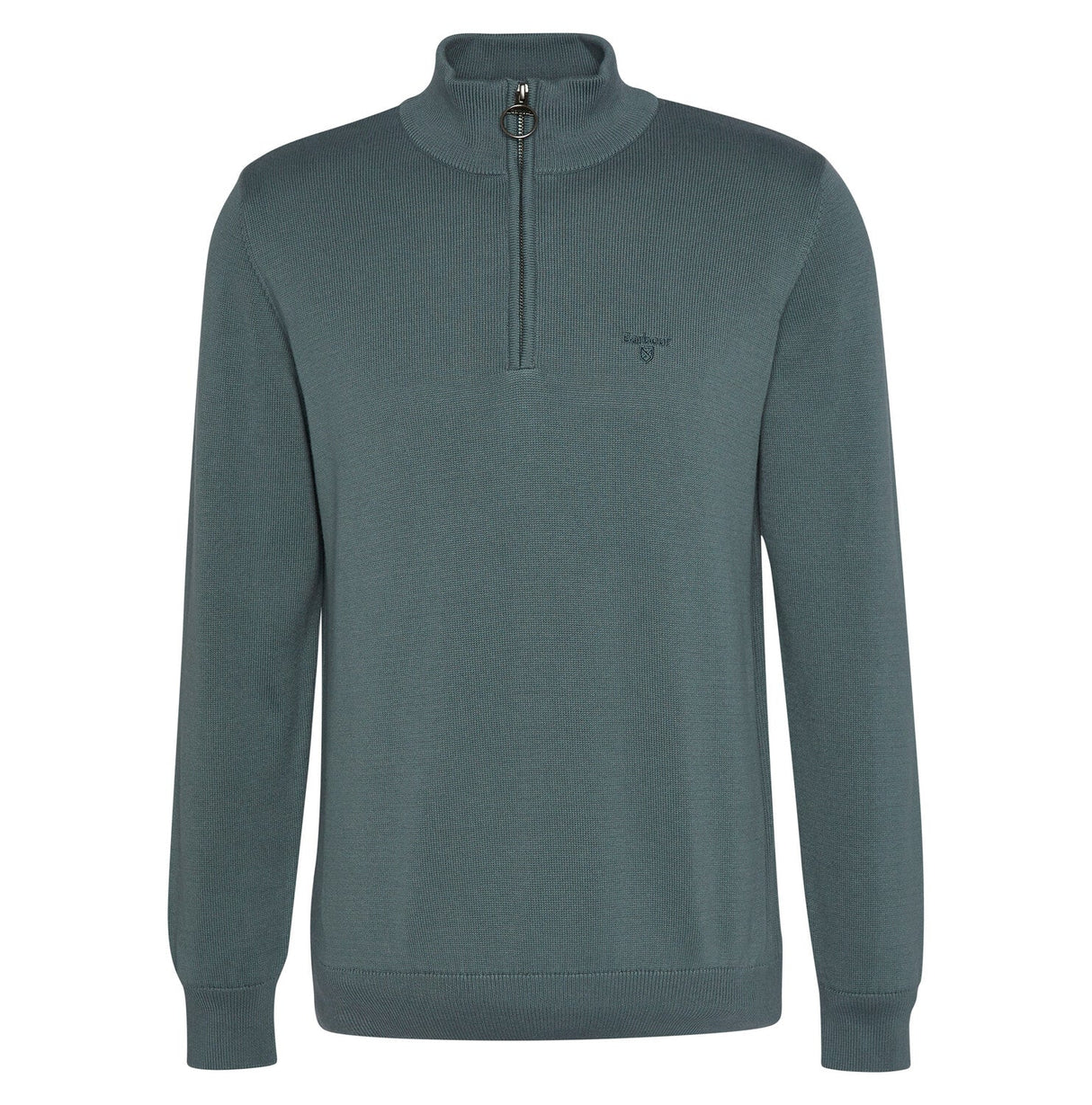 Barbour Cotton Half Zip Knitted Jumper - Vintage Teal