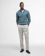 Barbour Cotton Half Zip Knitted Jumper - Vintage Teal