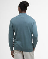 Barbour Cotton Half Zip Knitted Jumper - Vintage Teal