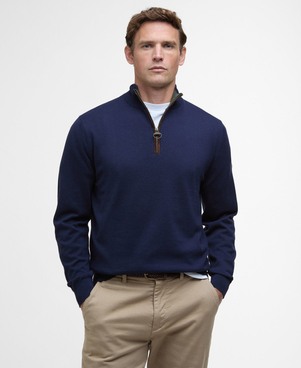Barbour Bayfield Knitted Half Zip Jumper - Navy