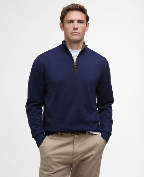 Barbour Bayfield Knitted Half Zip Jumper - Navy
