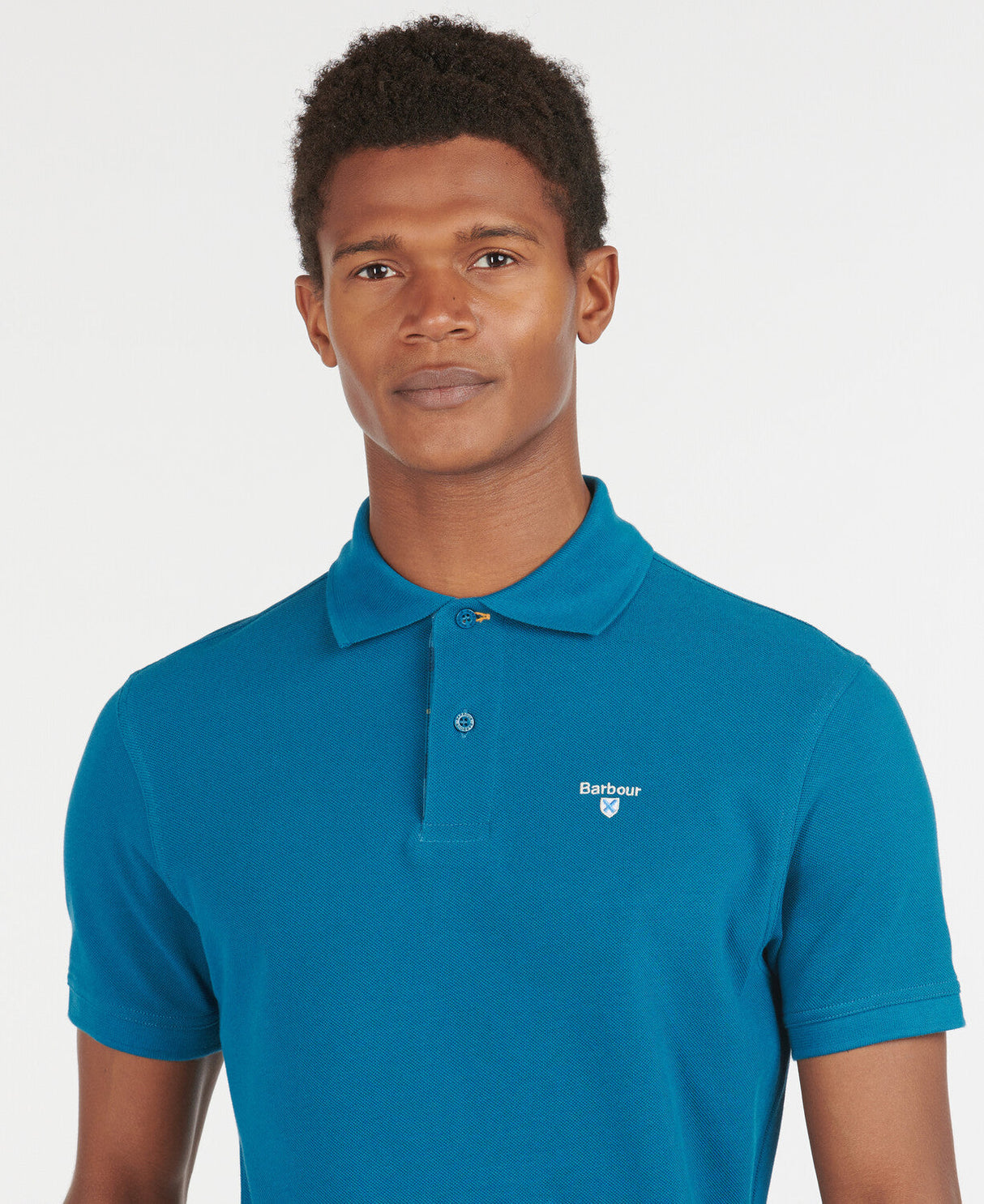 Barbour Tartan Pique Polo Shirt - Lyons Blue